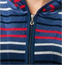 Dres damski długi 341 welurowy L indygo w paski Luna Dres damski długi 341 welurowy L indygo w paski Luna