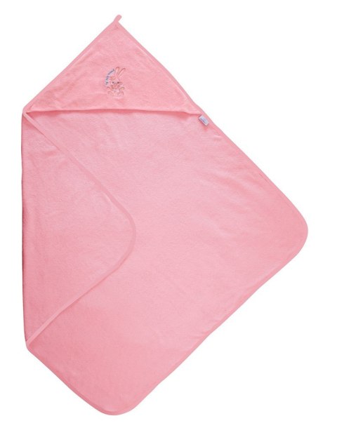 Okrycie kąpielowe niemowlęce 85x85 Frotte różowe 10 z ozdobną aplikacją Okrycie kąpielowe niemowlęce 85x85 Frotte różowe 10 z ozdobną aplikacją