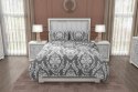 Pościel bawełniana 160x200 Glamour 005 szara biała ornament Faro 01