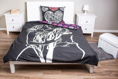 Pościel bawełniana 160x200 Zakochana Para serce serduszka czarna biała fioletowa różowa Amore 001 Walentynki 6999 Faro Pościel bawełniana 160x200 Zakochana Para serce serduszka czarna biała fioletowa różowa Amore 001 Walentynki 6999 Faro