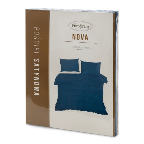 Pościel satynowa 180x200 Nova granatowa jednobarwna Eurofirany Pościel satynowa 180x200 Nova granatowa jednobarwna Eurofirany