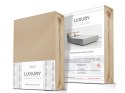 Prześcieradło jersey elastan 140x200 z gumką piaskowe 26 na wysoki materac 25 cm Luxury