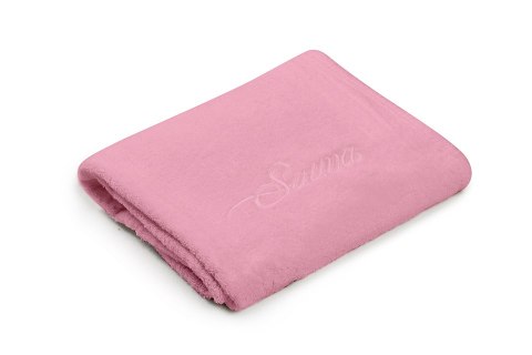 Ręcznik do sauny 80x150 Sauna różowy 10 haftowany napis 100% bawełna