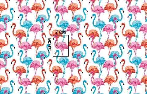 Zasłona gotowa na szelki 160x250 1400E biała flamingi kolorowe wakacyjny wzór 120N Zasłona gotowa na szelki 160x250 1400E biała flamingi kolorowe wakacyjny wzór 120N