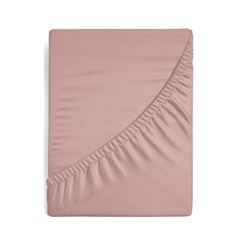 Prześcieradło satynowe z gumką 160x200 Nova pudrowe różowe na wysoki materac 30 cm Eurofirany Prześcieradło satynowe z gumką 160x200 Nova pudrowe różowe na wysoki materac 30 cm Eurofirany