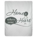 Narzuta dekoracyjna 170x210 Alva home is heart dom jest sercem biała srebrna stalowa paski Narzuta dekoracyjna 170x210 Alva home is heart dom jest sercem biała srebrna stalowa paski