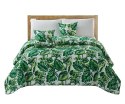 Narzuta dekoracyjna 240x260 biała liście monstera palmy pikowana Palms Narzuta dekoracyjna 240x260 biała liście monstera palmy pikowana Palms