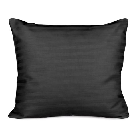 Poszewka satynowa 50x60 czarna pasy jednobarwna Cizgili adamaszkowa Poszewka satynowa 50x60 czarna pasy jednobarwna Cizgili adamaszkowa
