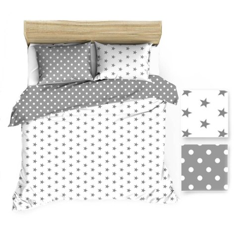 Poszwa bawełniana 200x220 R009 szara biała gwiazdki grochy 126N 45N Poszwa bawełniana 200x220 R009 szara biała gwiazdki grochy 126N 45N
