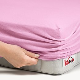 Prześcieradło jersey z gumką 220x240 różowe jasne 018 grube 150g/m2 KARO