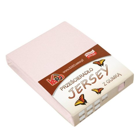 Prześcieradło jersey z gumką 180x200 różowe pudrowe 064 grube 150g/m2 KARO Prześcieradło jersey z gumką 180x200 różowe pudrowe 064 grube 150g/m2 KARO