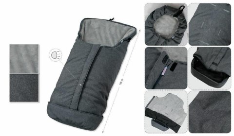 Śpiworek do wózka Triton Footmuff czarny srebrny TDST-70 Śpiworek do wózka Triton Footmuff czarny srebrny TDST-70