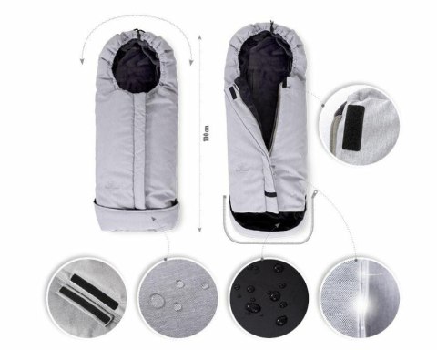 Śpiworek do wózka Triton Footmuff stalowy granatowy TDST-68 Śpiworek do wózka Triton Footmuff stalowy granatowy TDST-68