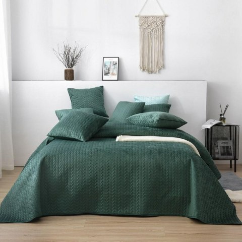 Narzuta kapa pikowana 240x220 welurowa zielona butelkowa Moxie Narzuta kapa pikowana 240x220 welurowa zielona butelkowa Moxie