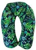 Poduszka pozycjonująca RELAX jersey rogal 190cm Liście monstery granatowa zielona R-47 0721 do karmienia ciążowa wypoczynkowa Poduszka pozycjonująca RELAX jersey rogal 190cm Liście monstery granatowa zielona R-47 0721 do karmienia ciążowa wypoczynkowa