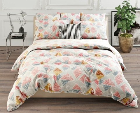 Pościel bawełniana 160x200 Trójkąty geometryczna paski miętowa różowa pudrowa szara 28219/1 Luxury 01 Pościel bawełniana 160x200 Trójkąty geometryczna paski miętowa różowa pudrowa szara 28219/1 Luxury 01