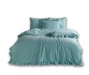 Pościel bawełniana 160x200 niebieska mineralna z falbanką jednobarwna w pudełku jednobarwna Stonewashed Mineral Blue Pościel bawełniana 160x200 niebieska mineralna z falbanką jednobarwna w pudełku jednobarwna Stonewashed Mineral Blue