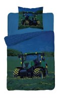 Pościel świecąca w ciemności 140x200 Traktor zielony bawełniana 3282 A 8679