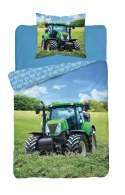 Pościel świecąca w ciemności 140x200 Traktor zielony bawełniana 3282 A 8679