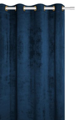Zasłona gotowa 140x250 granatowa welurowa na przelotkach soft Velvet do salonu