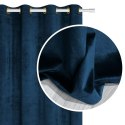 Zasłona gotowa 140x250 granatowa welurowa na przelotkach soft Velvet do salonu Zasłona gotowa 140x250 granatowa welurowa na przelotkach soft Velvet do salonu