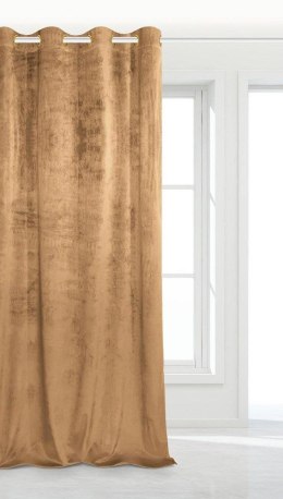 Zasłona gotowa 140x250 musztardowa welurowa na przelotkach soft Velvet do salonu