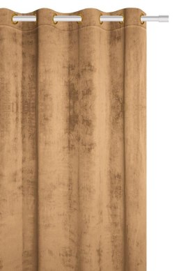 Zasłona gotowa 140x250 musztardowa welurowa na przelotkach soft Velvet do salonu