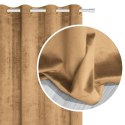 Zasłona gotowa 140x250 musztardowa welurowa na przelotkach soft Velvet do salonu Zasłona gotowa 140x250 musztardowa welurowa na przelotkach soft Velvet do salonu