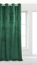 Zasłona gotowa 140x250 zielona butelkowa na przelotkach soft Velvet do salonu Zasłona gotowa 140x250 zielona butelkowa na przelotkach soft Velvet do salonu