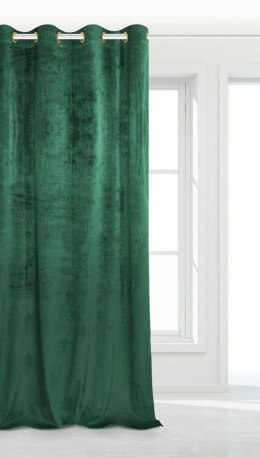 Zasłona gotowa 140x250 zielona butelkowa na przelotkach soft Velvet do salonu