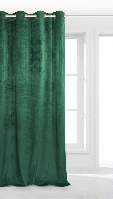 Zasłona gotowa 140x250 zielona butelkowa na przelotkach soft Velvet do salonu Zasłona gotowa 140x250 zielona butelkowa na przelotkach soft Velvet do salonu
