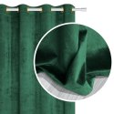 Zasłona gotowa 140x250 zielona butelkowa na przelotkach soft Velvet do salonu Zasłona gotowa 140x250 zielona butelkowa na przelotkach soft Velvet do salonu