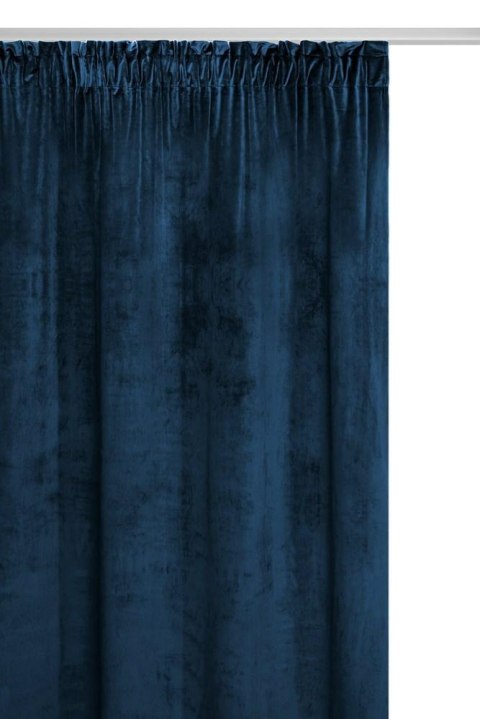 Zasłona gotowa 140x270 granatowa welurowa na taśmie soft Velvet do salonu Zasłona gotowa 140x270 granatowa welurowa na taśmie soft Velvet do salonu