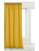 Zasłona gotowa 140x270 musztardowa na taśmie Viva do salonu Zasłona gotowa 140x270 musztardowa na taśmie Viva do salonu
