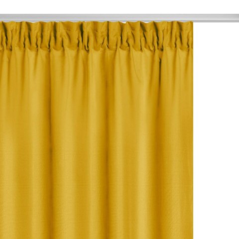 Zasłona gotowa 140x270 musztardowa na taśmie Viva do salonu Zasłona gotowa 140x270 musztardowa na taśmie Viva do salonu