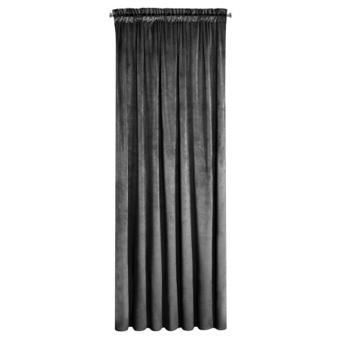 Zasłona gotowa na taśmie 140x270 Rosa czarna welurowa D91 Zasłona gotowa na taśmie 140x270 Rosa czarna welurowa D91