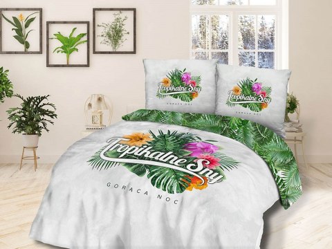 Pościel bawełniana 220x200 Tropikalne sny Gorąca noc kwiaty liście monstery biała zielona 61472/1 Panelove 7781 Pościel bawełniana 220x200 Tropikalne sny Gorąca noc kwiaty liście monstery biała zielona 61472/1 Panelove 7781