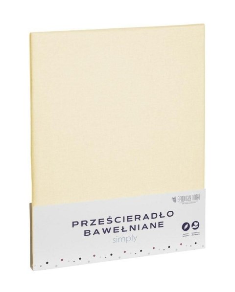 Prześcieradło bawełniane 220x200 kremowe jednobarwne Simply Prześcieradło bawełniane 220x200 kremowe jednobarwne Simply