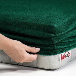 Prześcieradło frotte z gumką 200x220 zielone butelkowe 074 grube 200g/m2 KARO