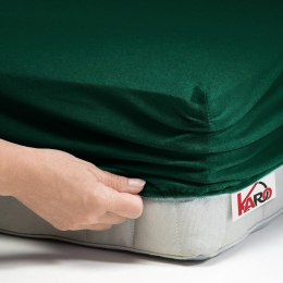 Prześcieradło jersey z gumką 120x200 zielone butelkowe 074 grube 150g/m2 KARO