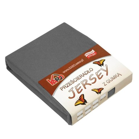 Prześcieradło jersey z gumką 220x240 antracytowe 072 grube 150g/m2 KARO Prześcieradło jersey z gumką 220x240 antracytowe 072 grube 150g/m2 KARO