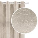 Zasłona gotowa na przelotkach 140x250 beżowa welurowa z kryształkami Shiny Zasłona gotowa na przelotkach 140x250 beżowa welurowa z kryształkami Shiny