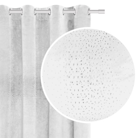 Zasłona gotowa na przelotkach 140x250 biała welurowa z kryształkami Shiny Zasłona gotowa na przelotkach 140x250 biała welurowa z kryształkami Shiny