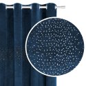 Zasłona gotowa na przelotkach 140x250 granatowa welurowa z kryształkami Shiny Zasłona gotowa na przelotkach 140x250 granatowa welurowa z kryształkami Shiny