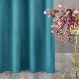 Zasłona gotowa na taśmie 135x300 turkusowa ciemna welurowa Rosa