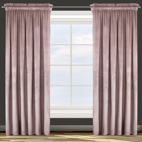 Zasłona gotowa na taśmie 140x270 Rosa pudrowa welurowa D91 Zasłona gotowa na taśmie 140x270 Rosa pudrowa welurowa D91