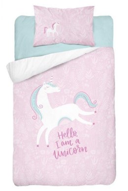 Pościel bambusowa 90x120 Jednorożec kucyk konik 3272 A różowa unicorn do łóżeczka dwustronna poszewka 40x60
