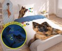 Pościel świecąca w ciemności 140x200 3366 A Pies Owczarek Niemiecki psy super dog biała niebieska bawełniana Detexpol Pościel świecąca w ciemności 140x200 3366 A Pies Owczarek Niemiecki psy super dog biała niebieska bawełniana Detexpol