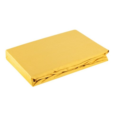Prześcieradło satynowe z gumką 220x200 Nova musztardowe na wysoki materac 30 cm Eurofirany Prześcieradło satynowe z gumką 220x200 Nova musztardowe na wysoki materac 30 cm Eurofirany