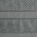 Ręcznik Jessi 50x90 stalowy frotte 500g/m2 z fakturą wytłaczanej krateczki i welurową bordiurą Eurofirany Ręcznik Jessi 50x90 stalowy frotte 500g/m2 z fakturą wytłaczanej krateczki i welurową bordiurą Eurofirany